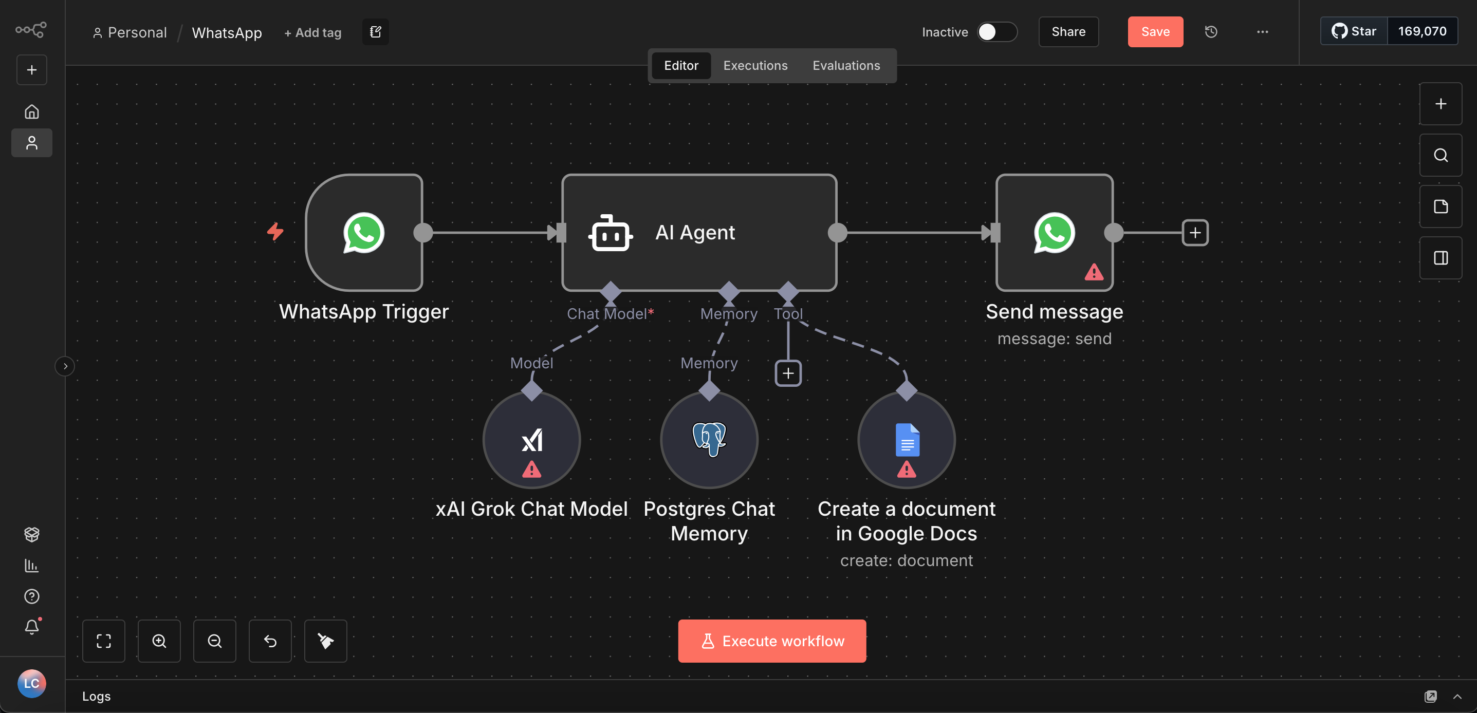 Demo WhatsApp → Docs/Drive